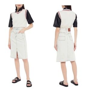 Sandro White Midi Skirt